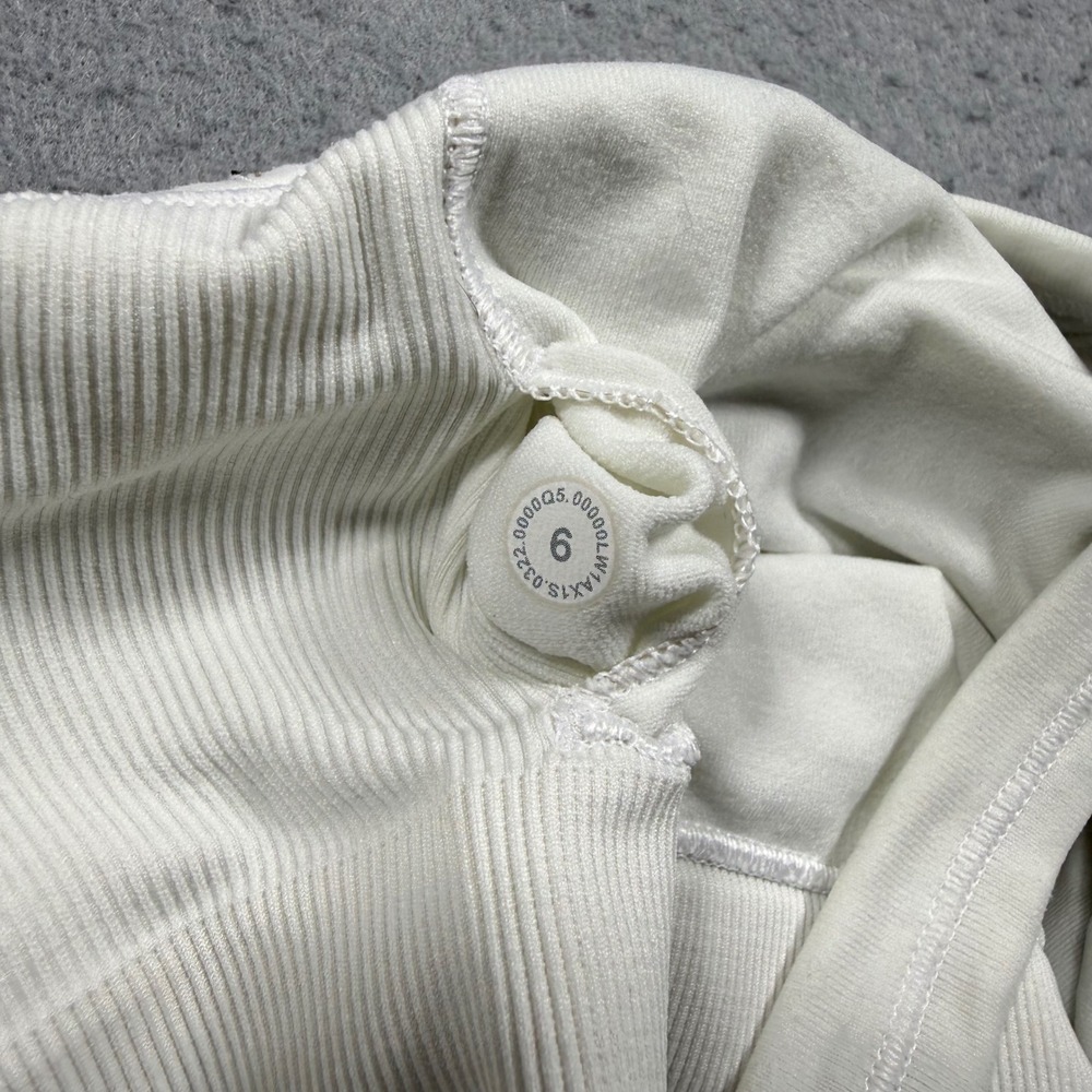 Lululemon Ebb to Street Tank Top White Ribbed Racerback Activewear Size 6 - Picture 4 of 4
